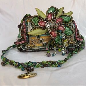 Mary Frances Beaded Floral Hard Shell Purse